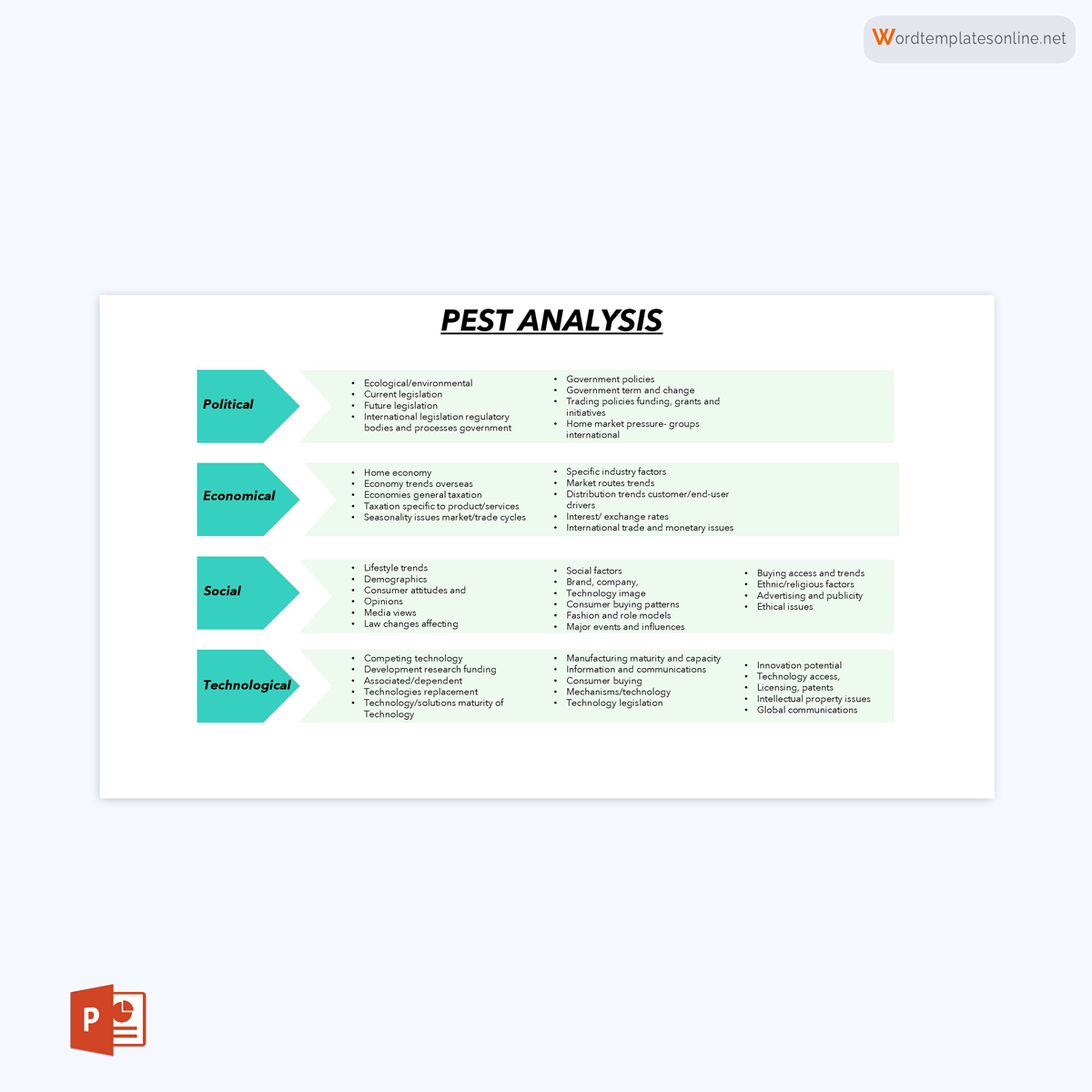 Free PEST Analysis Template for PowerPoint