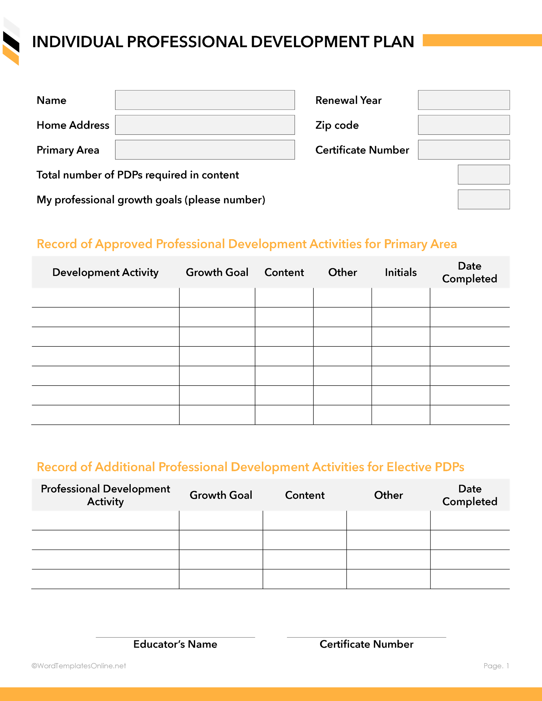 Free Development Plan Template for Word and Google Docs