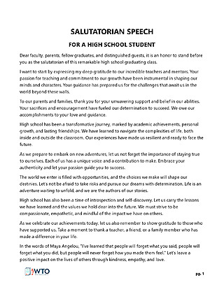Free Salutatorian Speech Template for Word and PDF