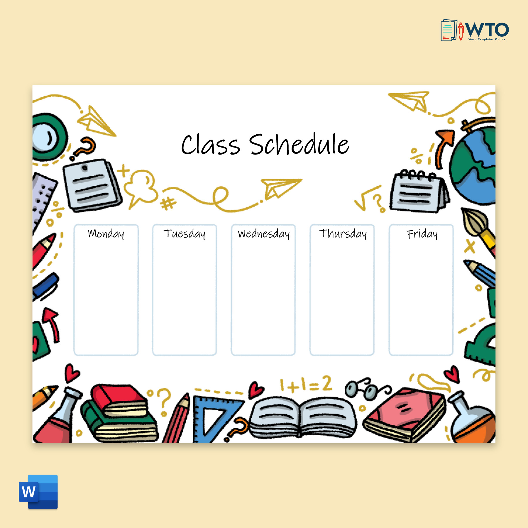 Free Class Schedule Template for Word