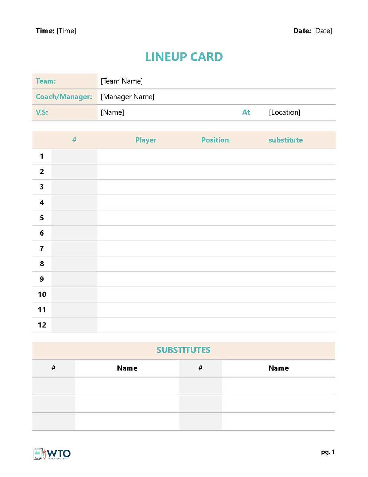 Free Softball Lineup Card Template for Word and PDF