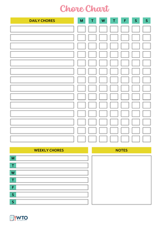 Free Adults Chore Chart Template for Word and PDF