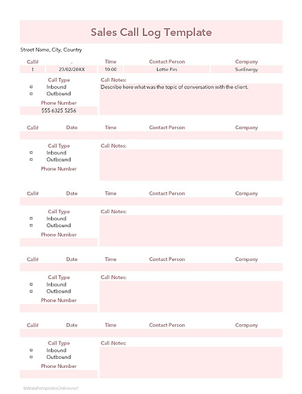 Free Call Log Templates for Excel, Google Sheets