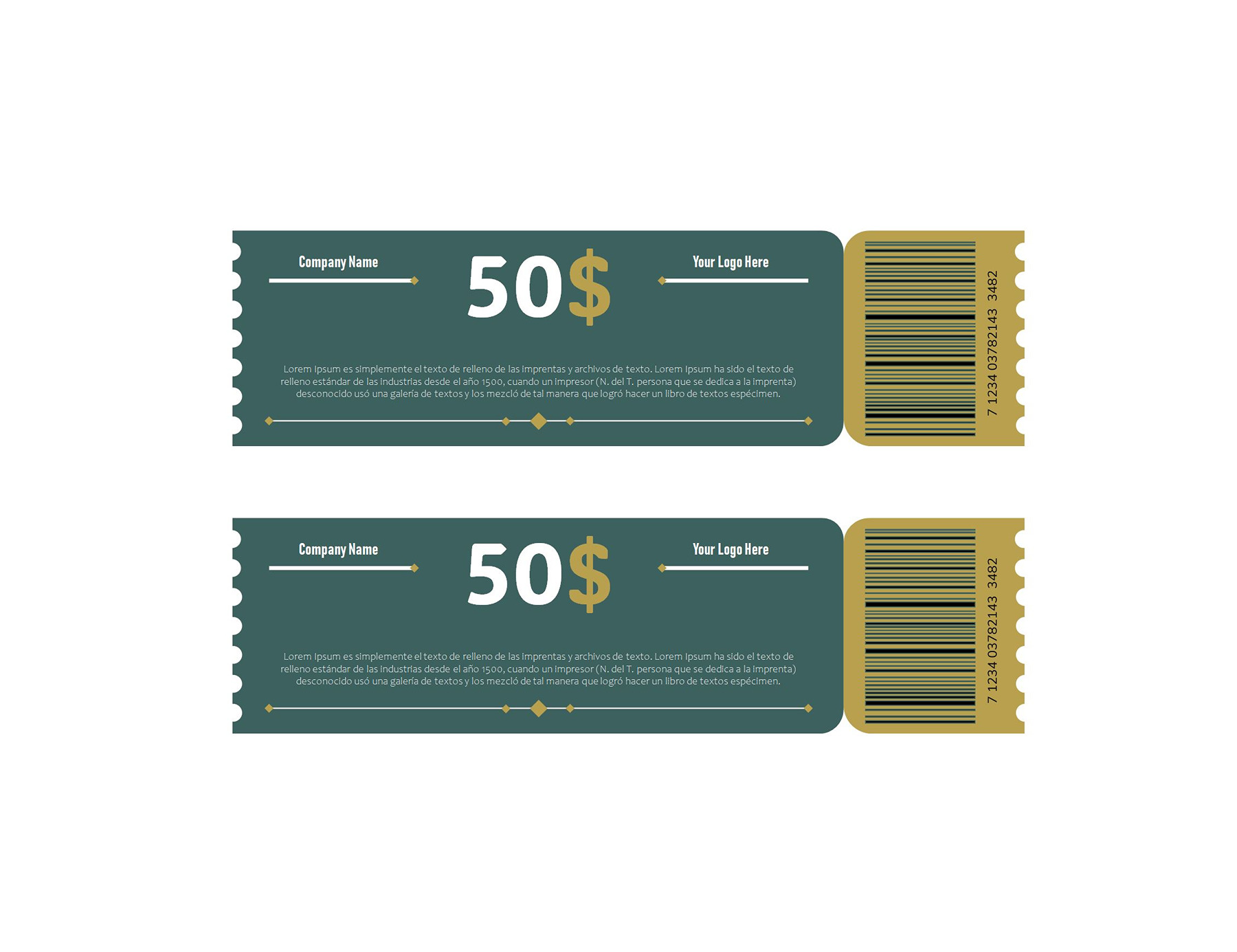 Modern gift voucher PowerPoint template design