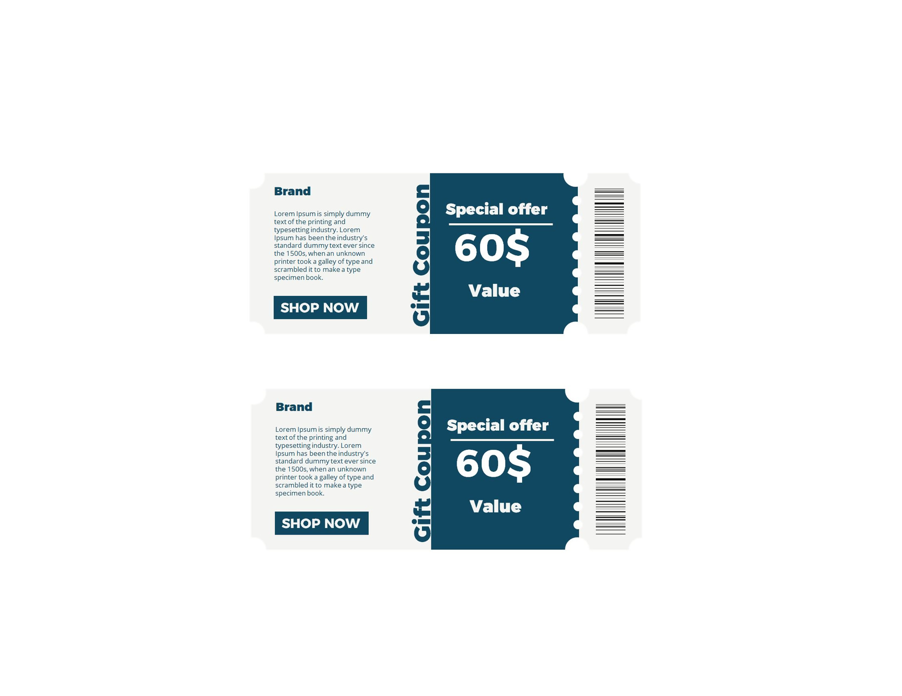 Minimalist coupon design for PowerPoint
