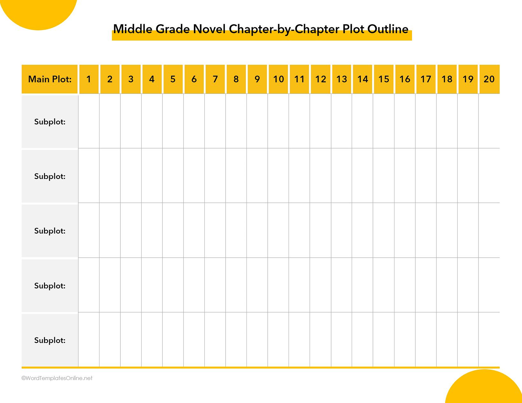 Free Story Outline Templates (Word - Google Docs)