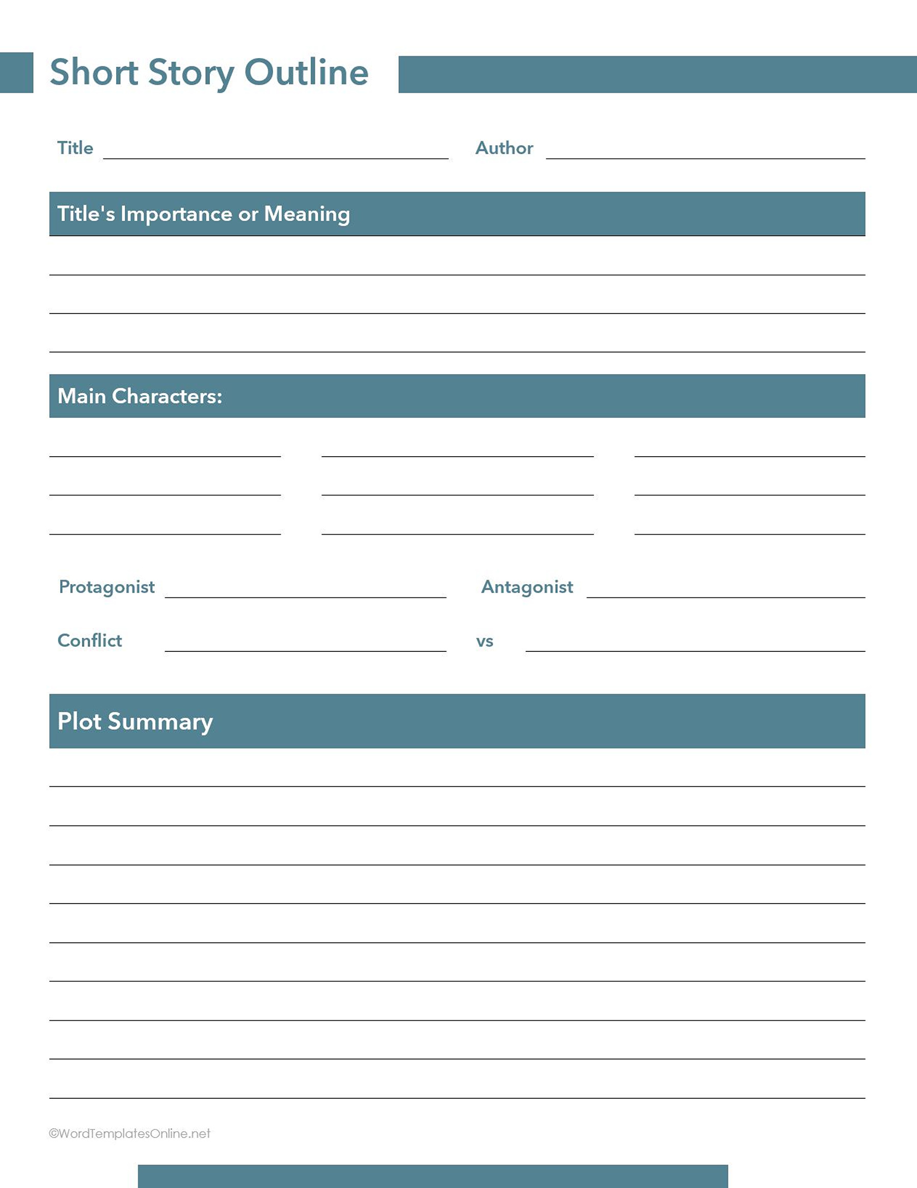 Free Story Outline Templates (Word - Google Docs)