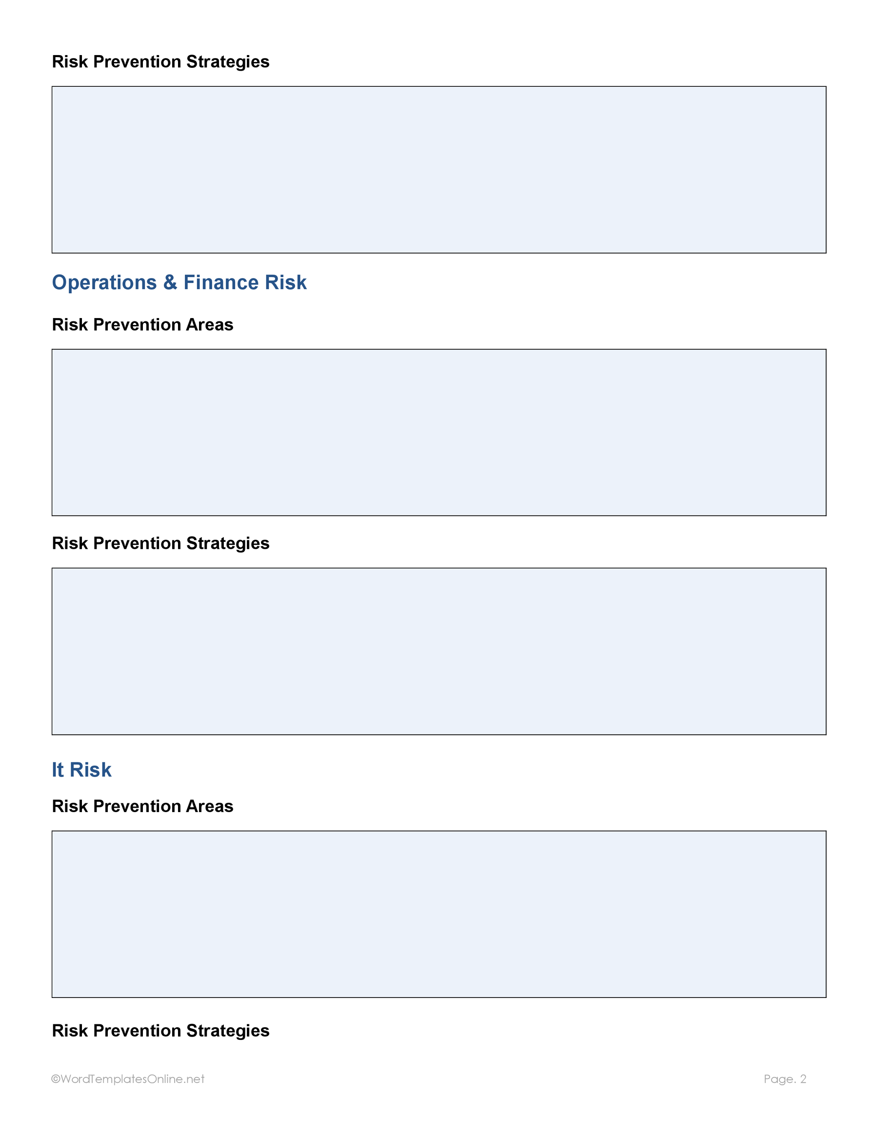 Editable business continuity Word format