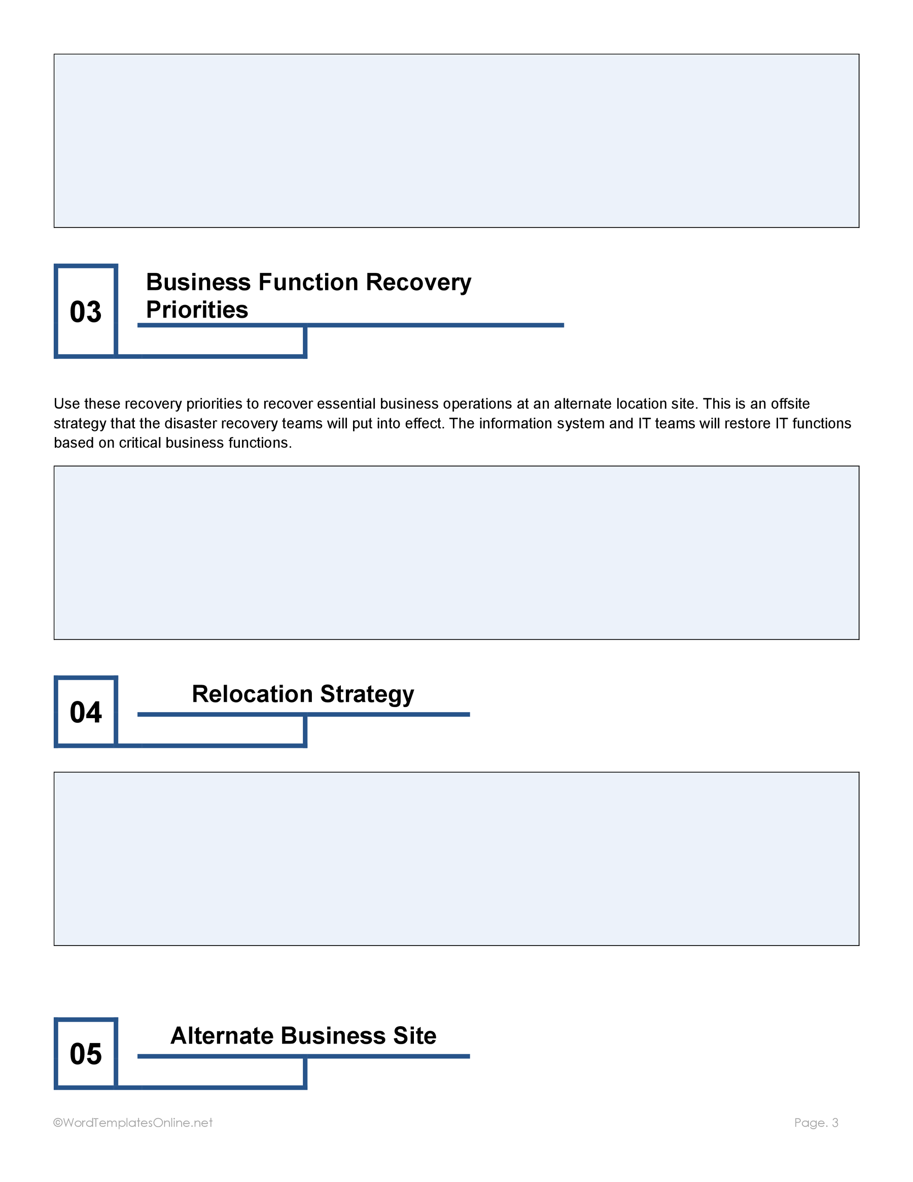Business continuity plan overview