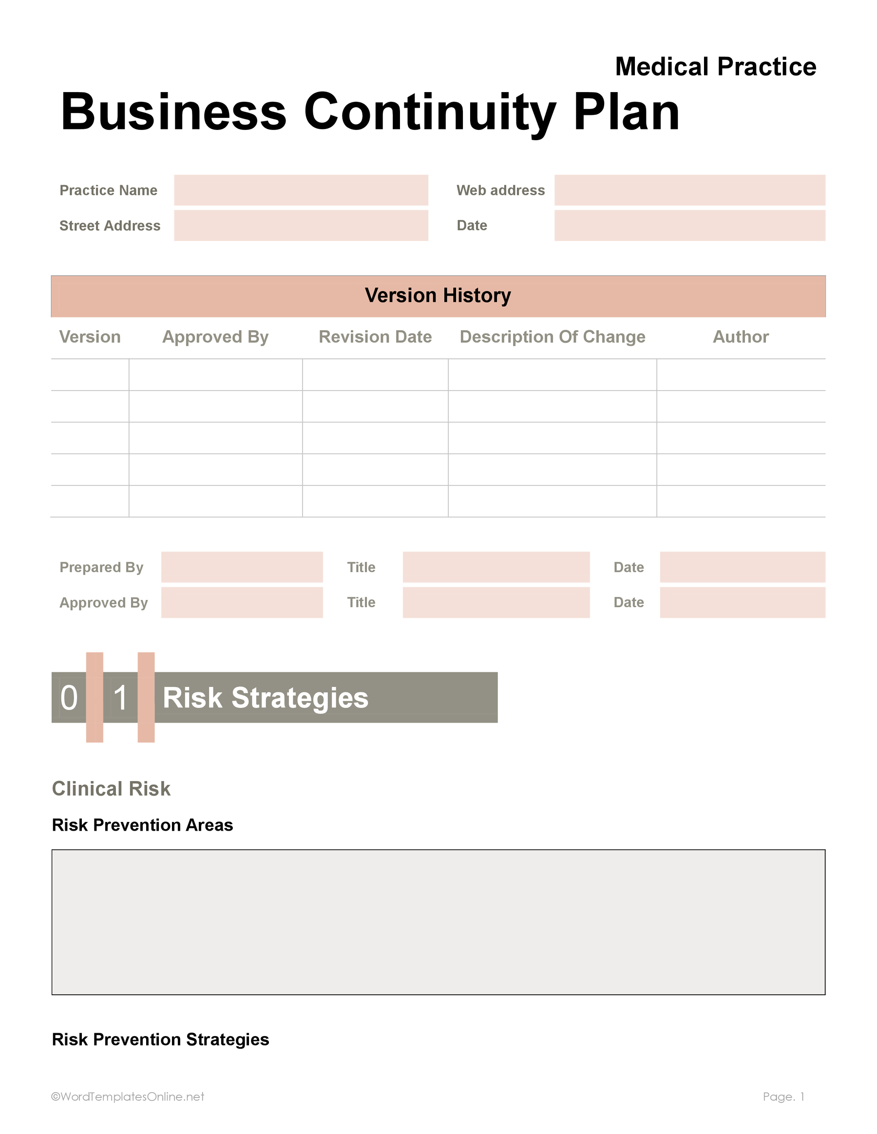 Editable BCP template in MS Word