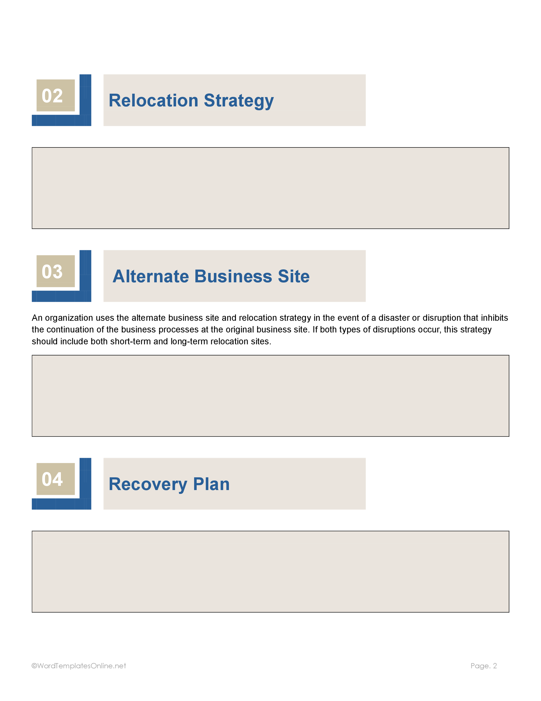 Crisis plan document in Word