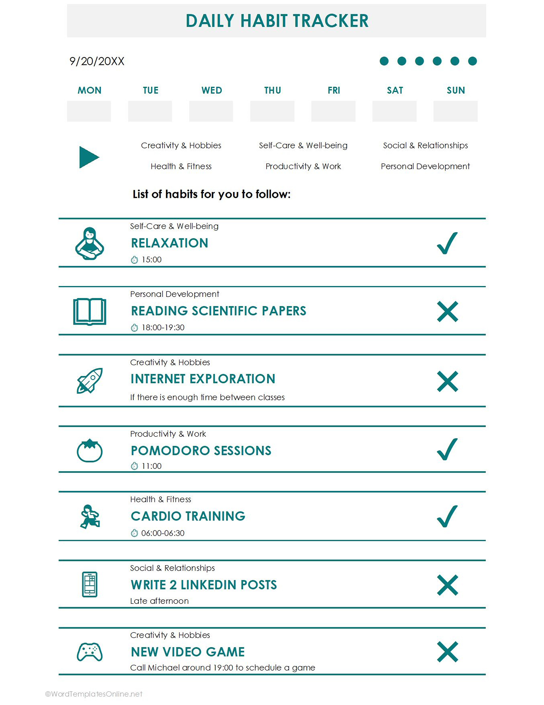 8 Free Habit Tracker Templates for Excel & Google Sheets