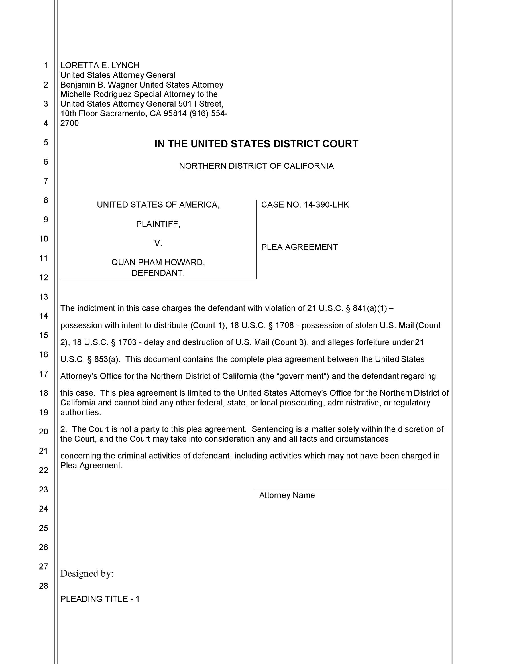 Pleading paper template for Word