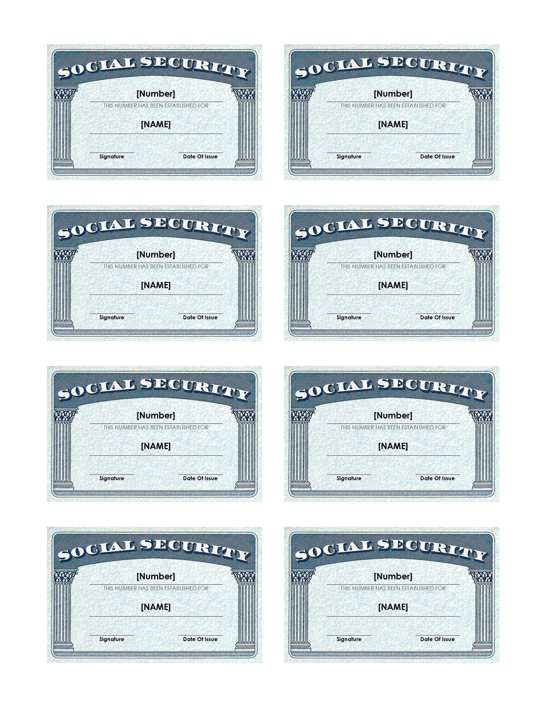 Social Security Card file preview in Microsoft Word
