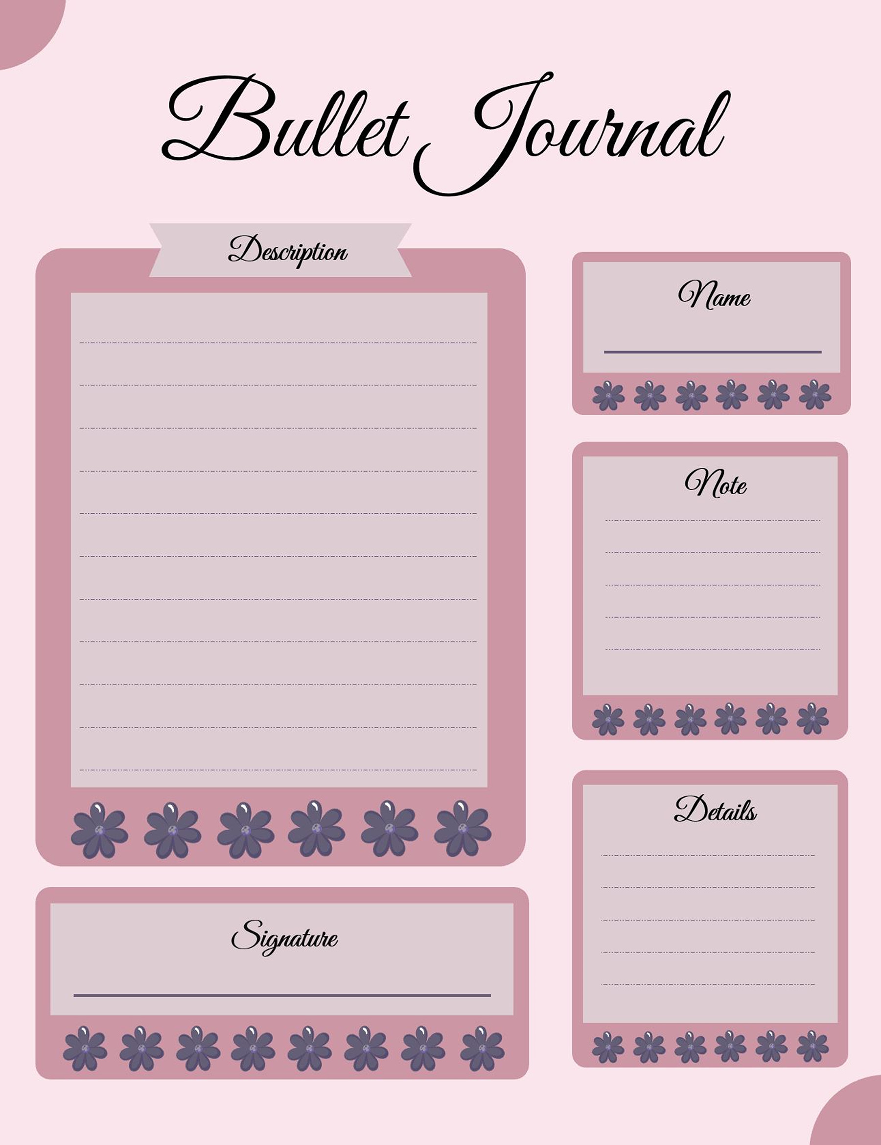 6 Free Printable Bullet Journal Templates