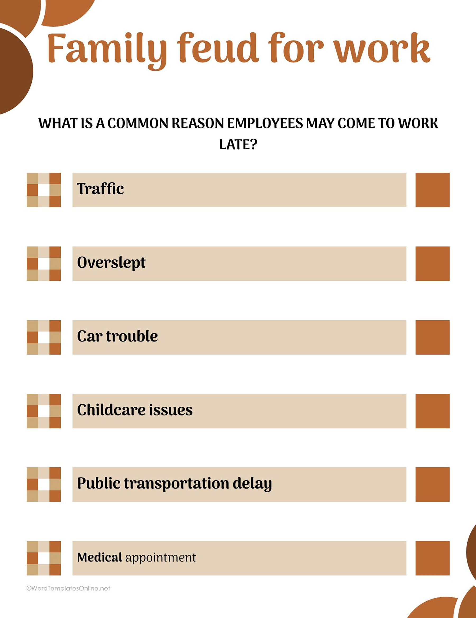 Family feud for work free download in ms word