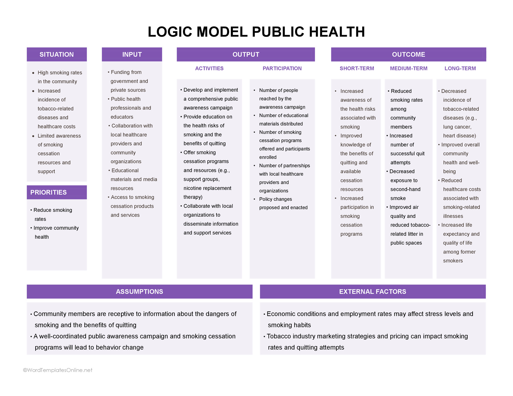 Free Logic Model Public Health