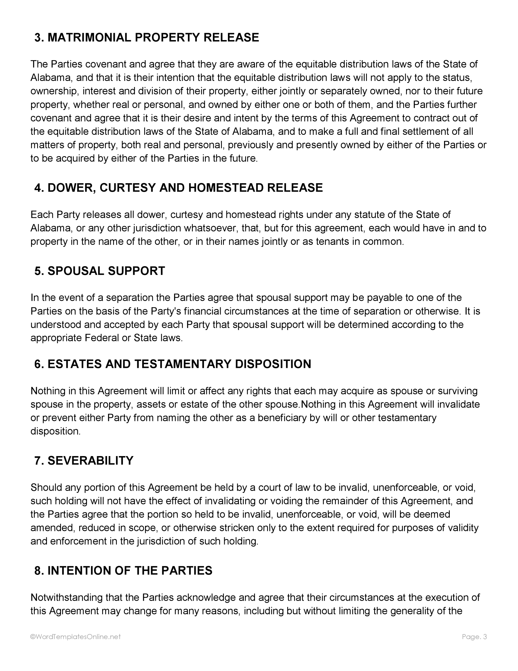Download post nuptial agreement form