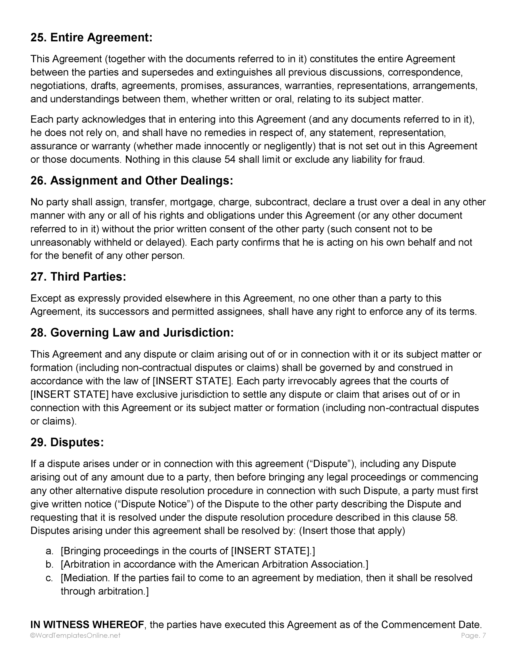 Printable post nuptial agreement in Word format