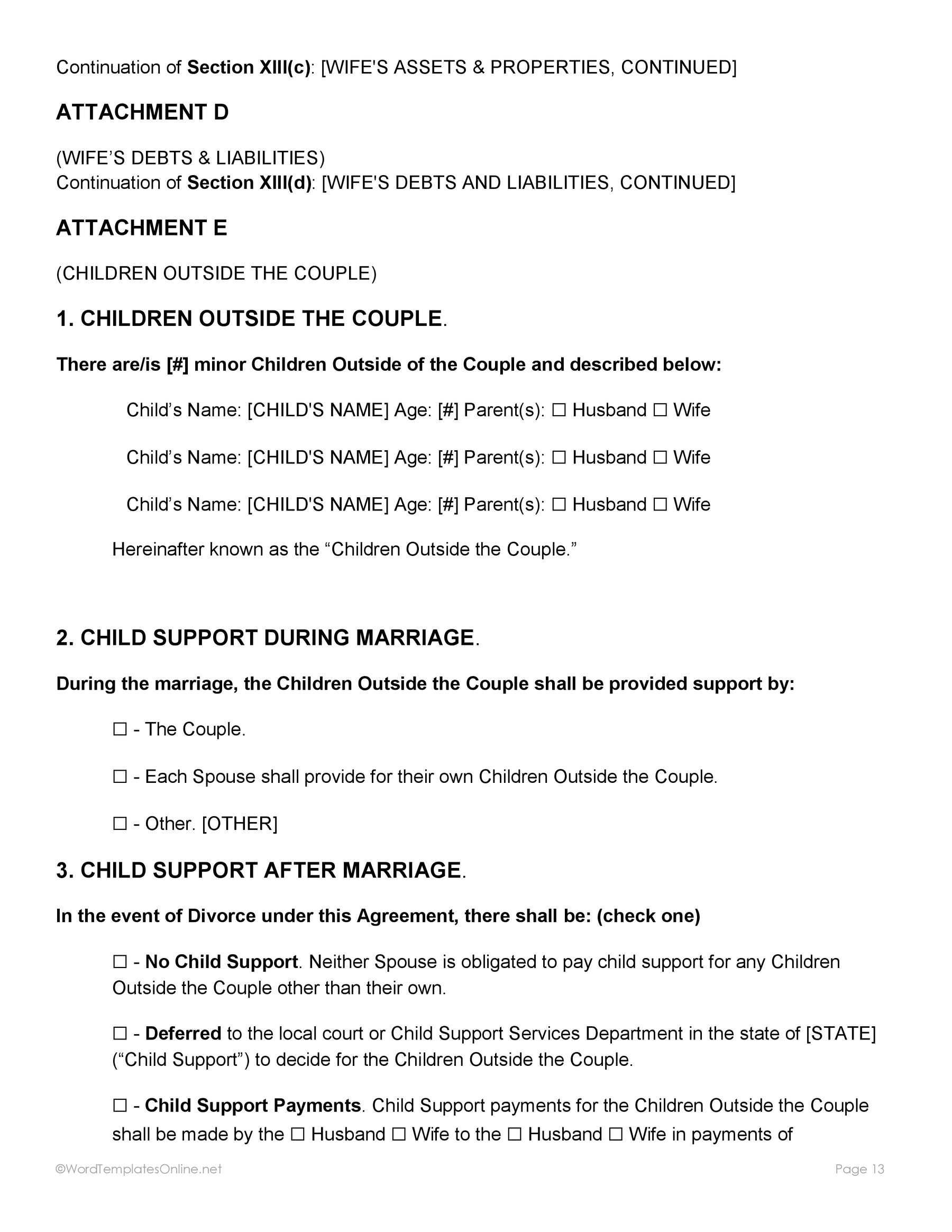 Download Word file post nuptial agreement