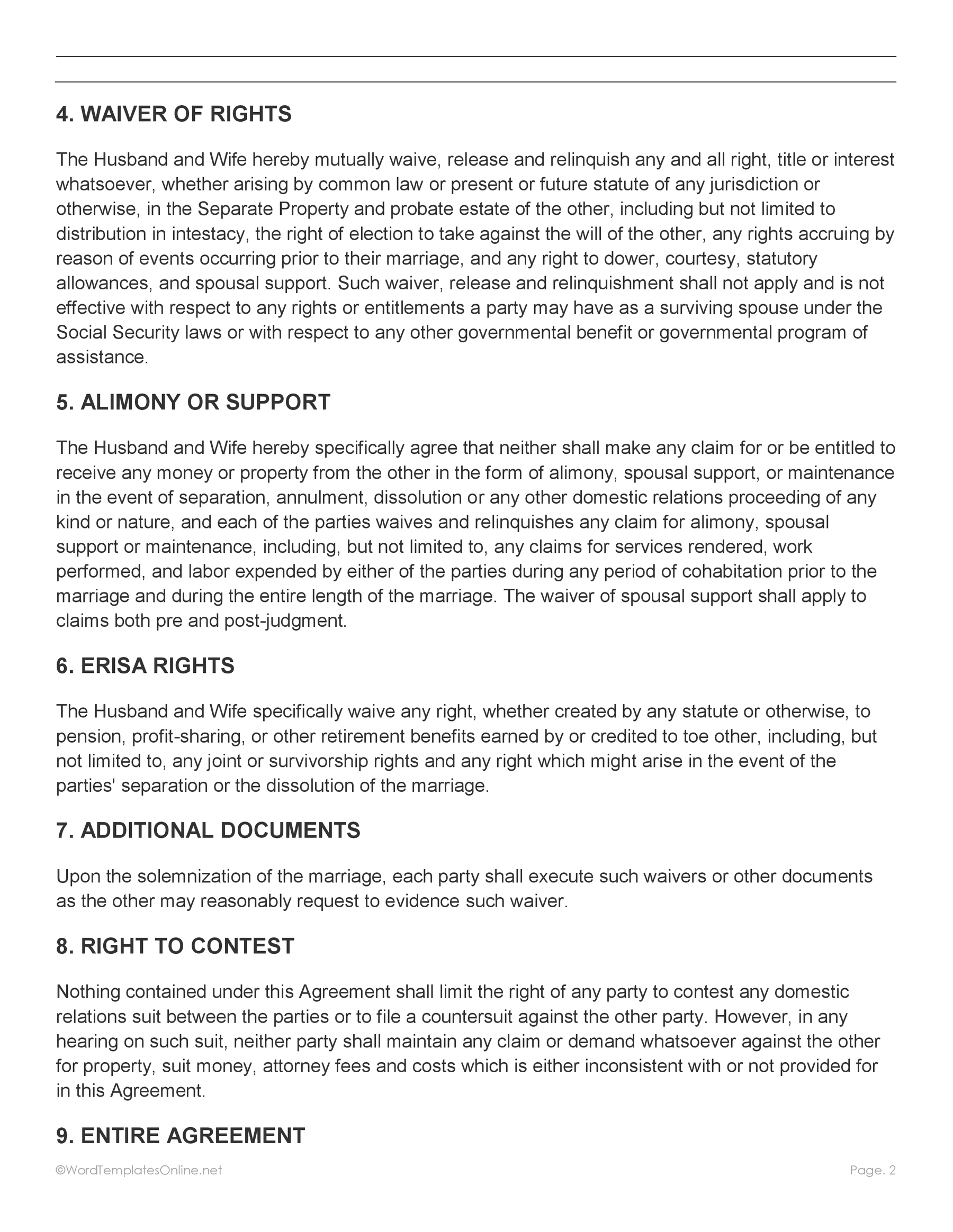 Download post nuptial agreement in Word