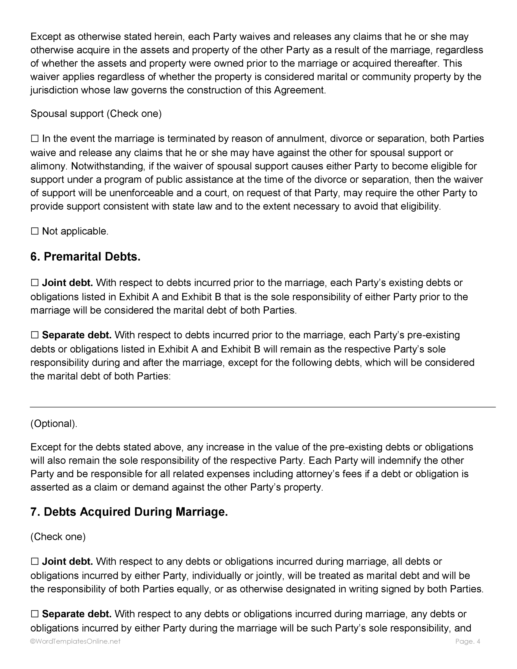 Download post nuptial agreement Word file