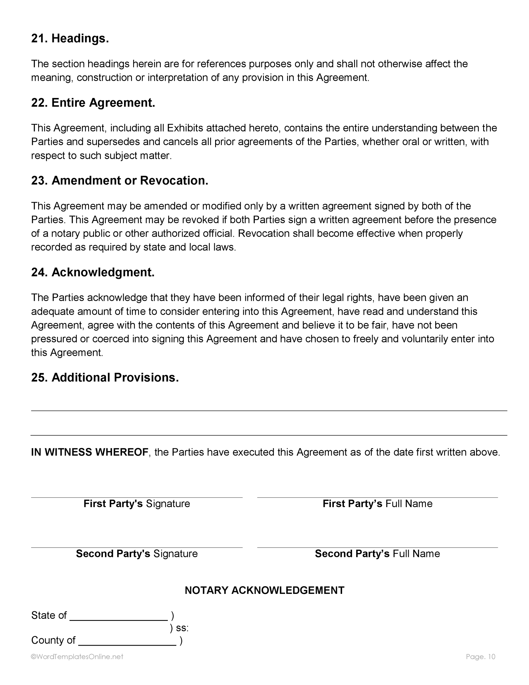 MS Word file for post nuptial contract
