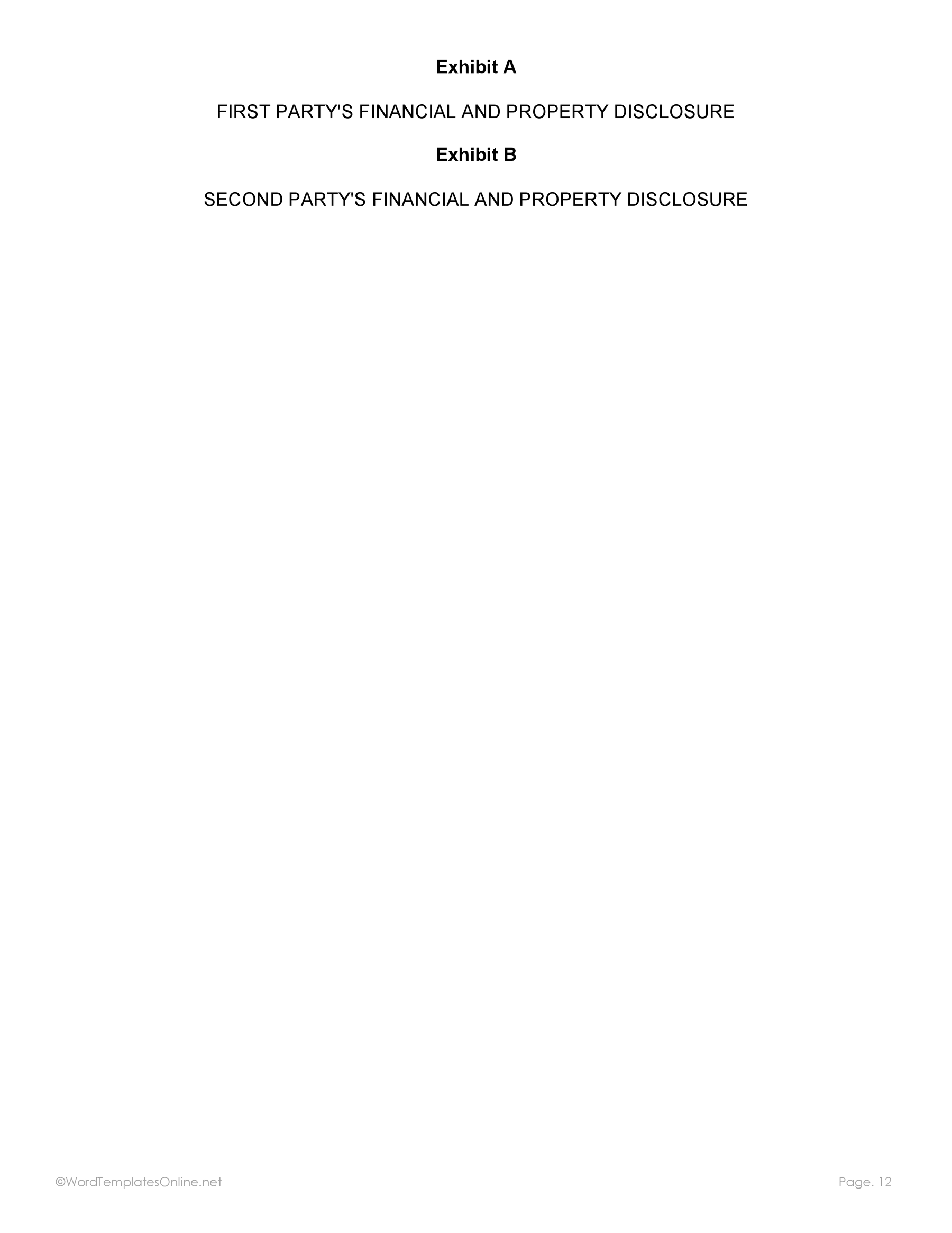 Postnuptial contract template in Word