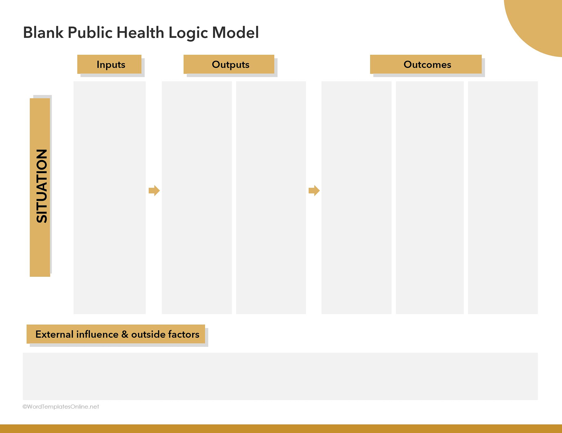 Blank Public Health Logic Model in ms word