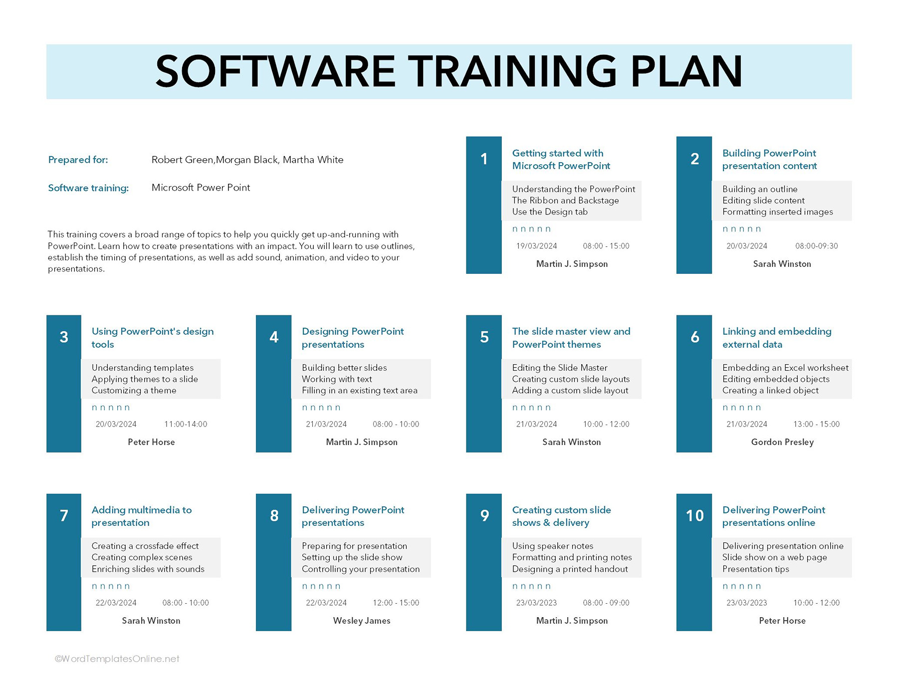 Easy-to-use Excel Software training plan