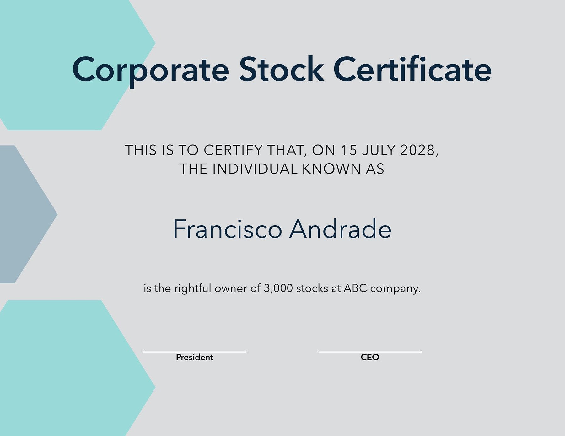 Professional Stock Certificate Layout in Word
