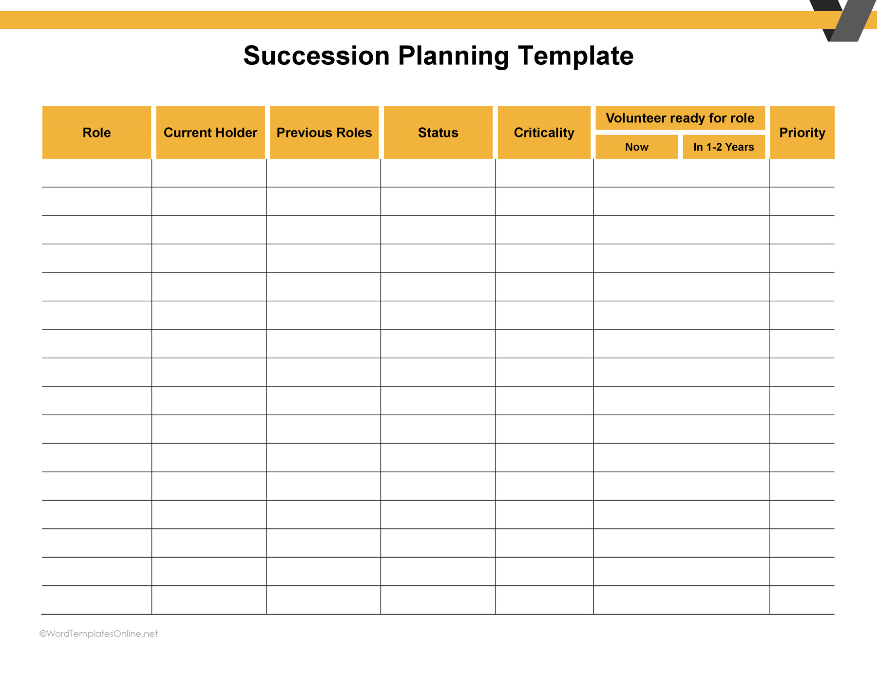 Free succession planning template download