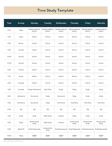 10 Free Time Study Templates That Help You Stop Losing Hours