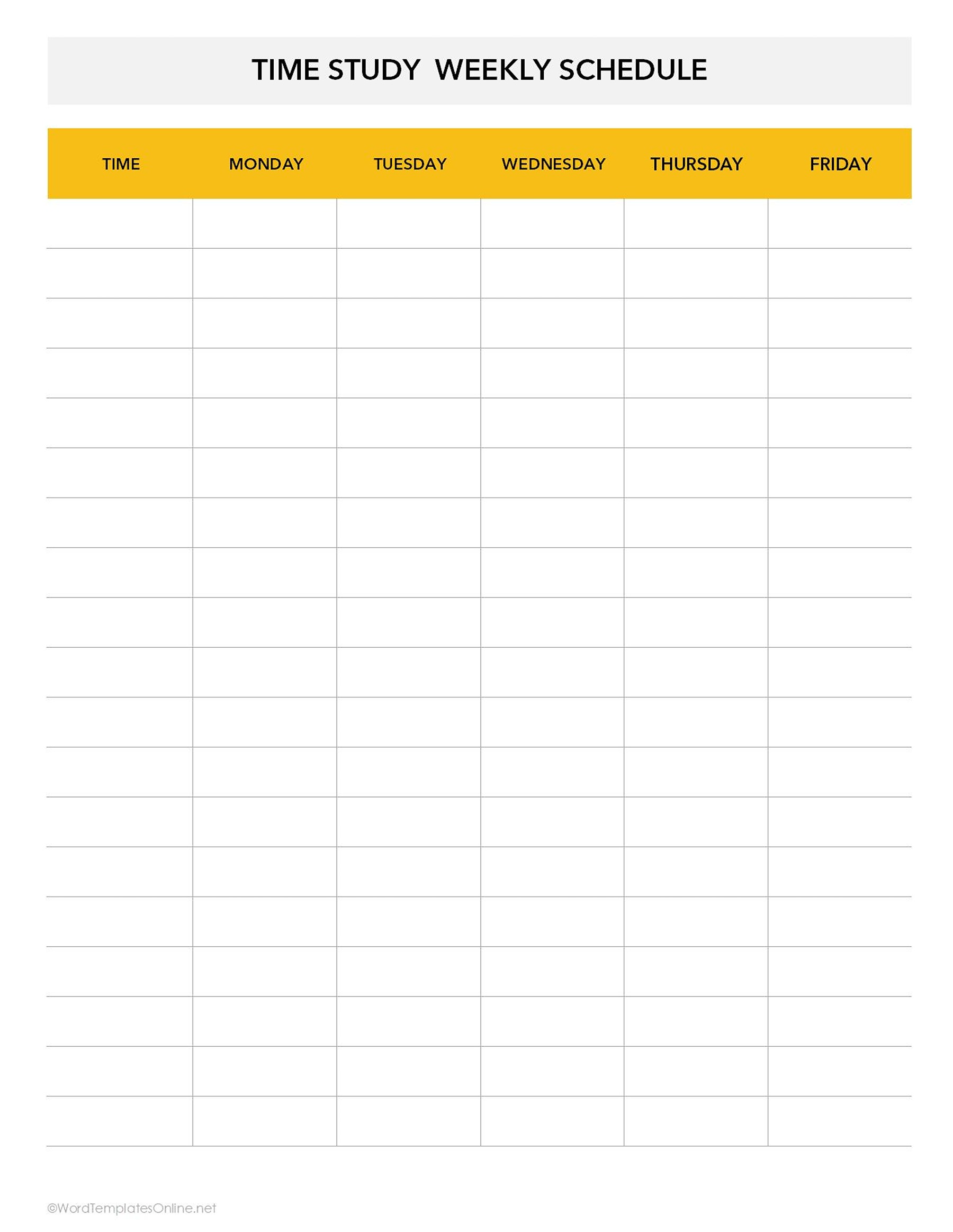 Customizable time study ms word template