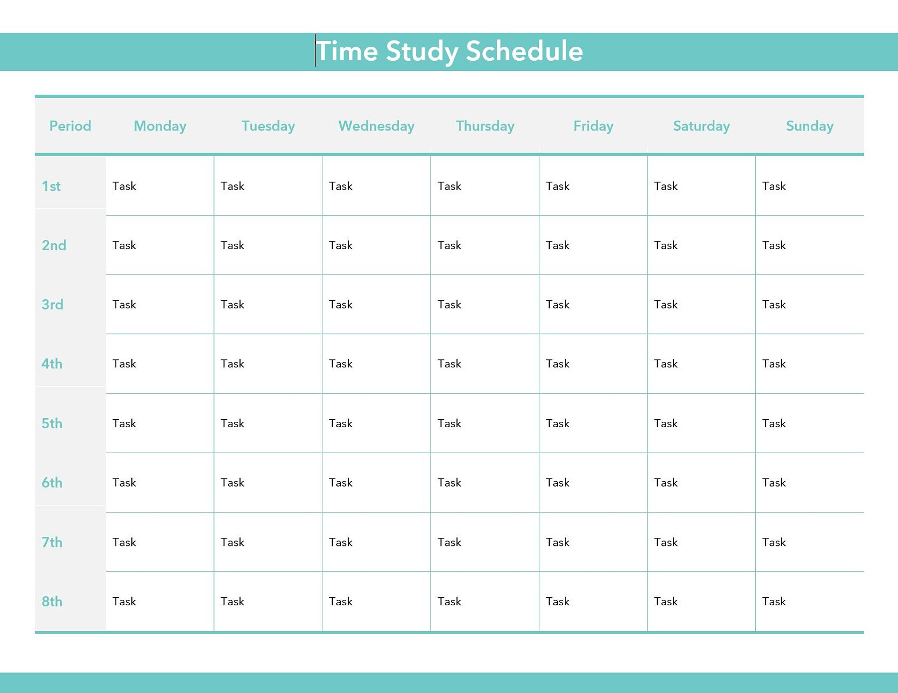 Free time study schedule in ms word download