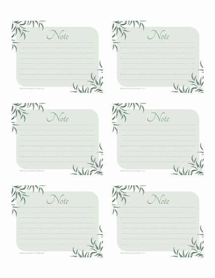 Free Printable Note Cards Templates