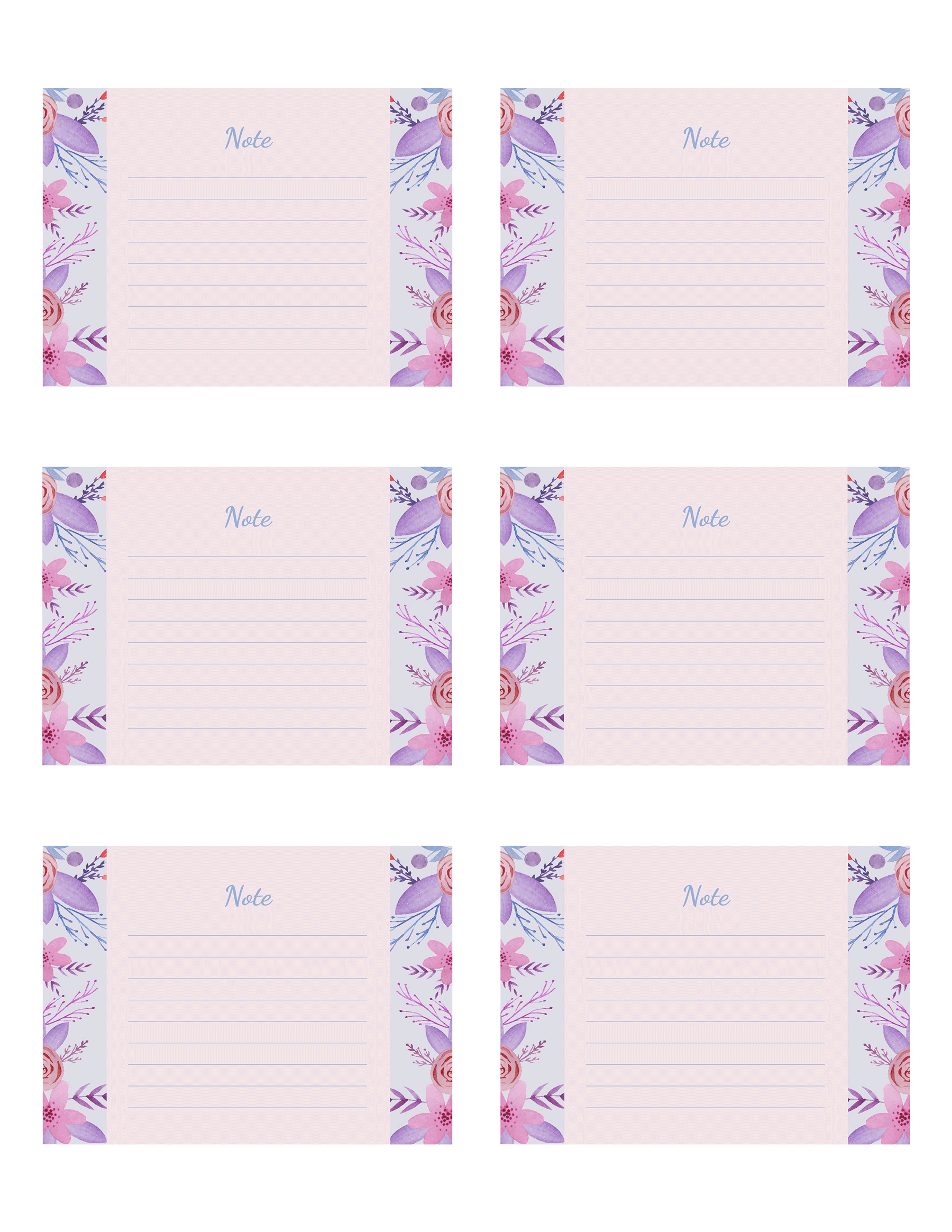 Free Printable Note Cards Templates