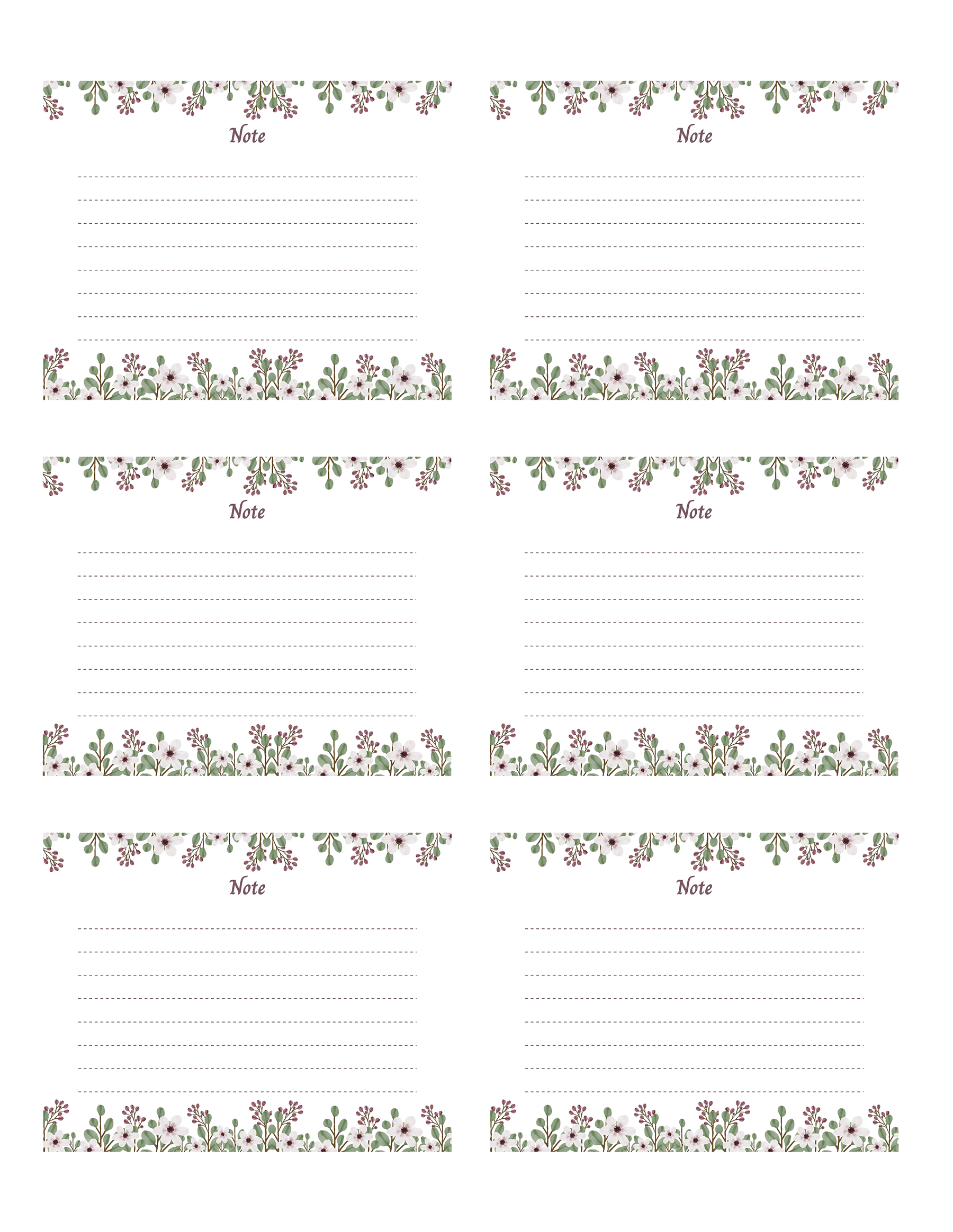 Free Printable Note Cards Templates