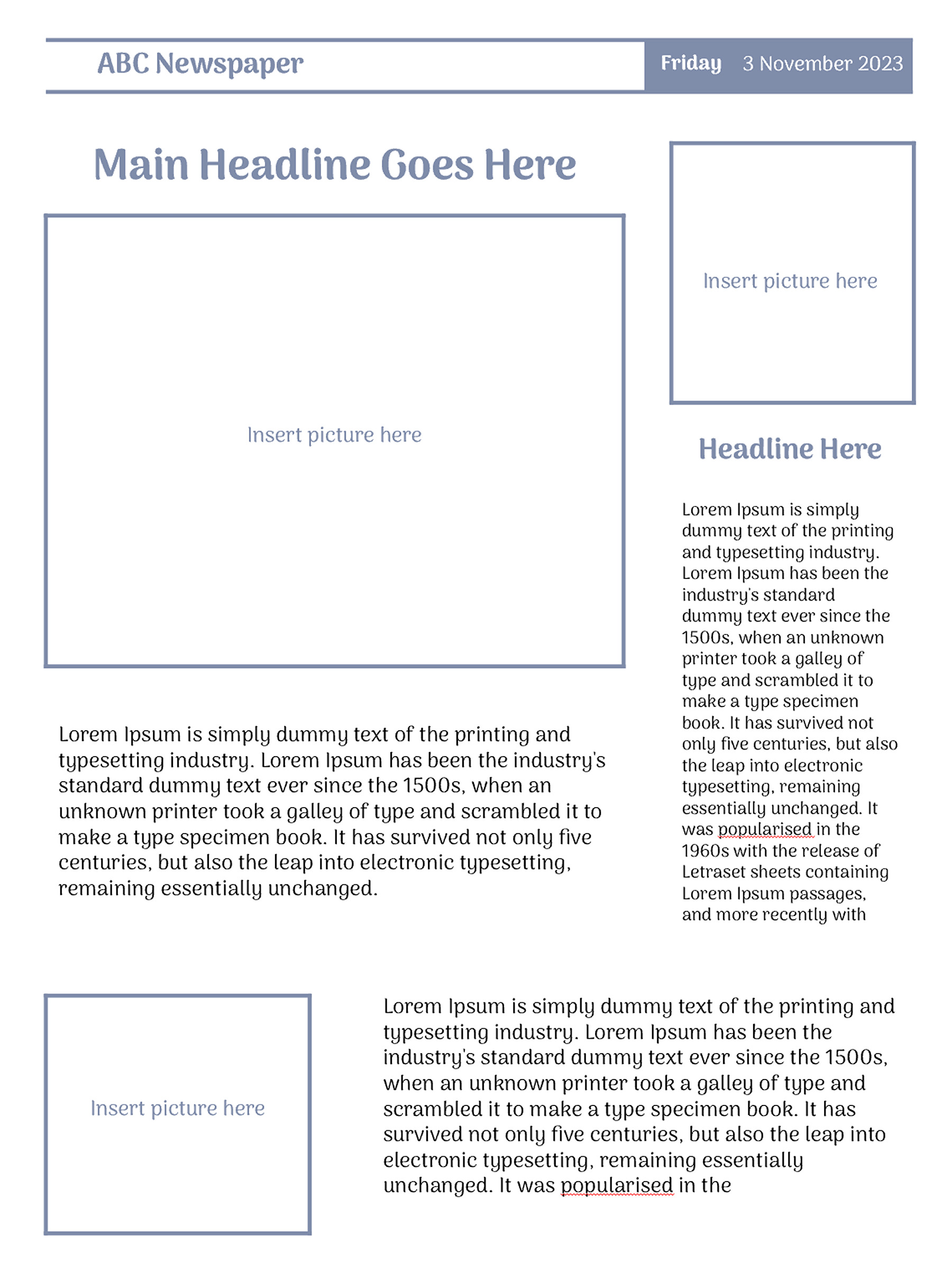 Blank Newspaper Template free download in ppt