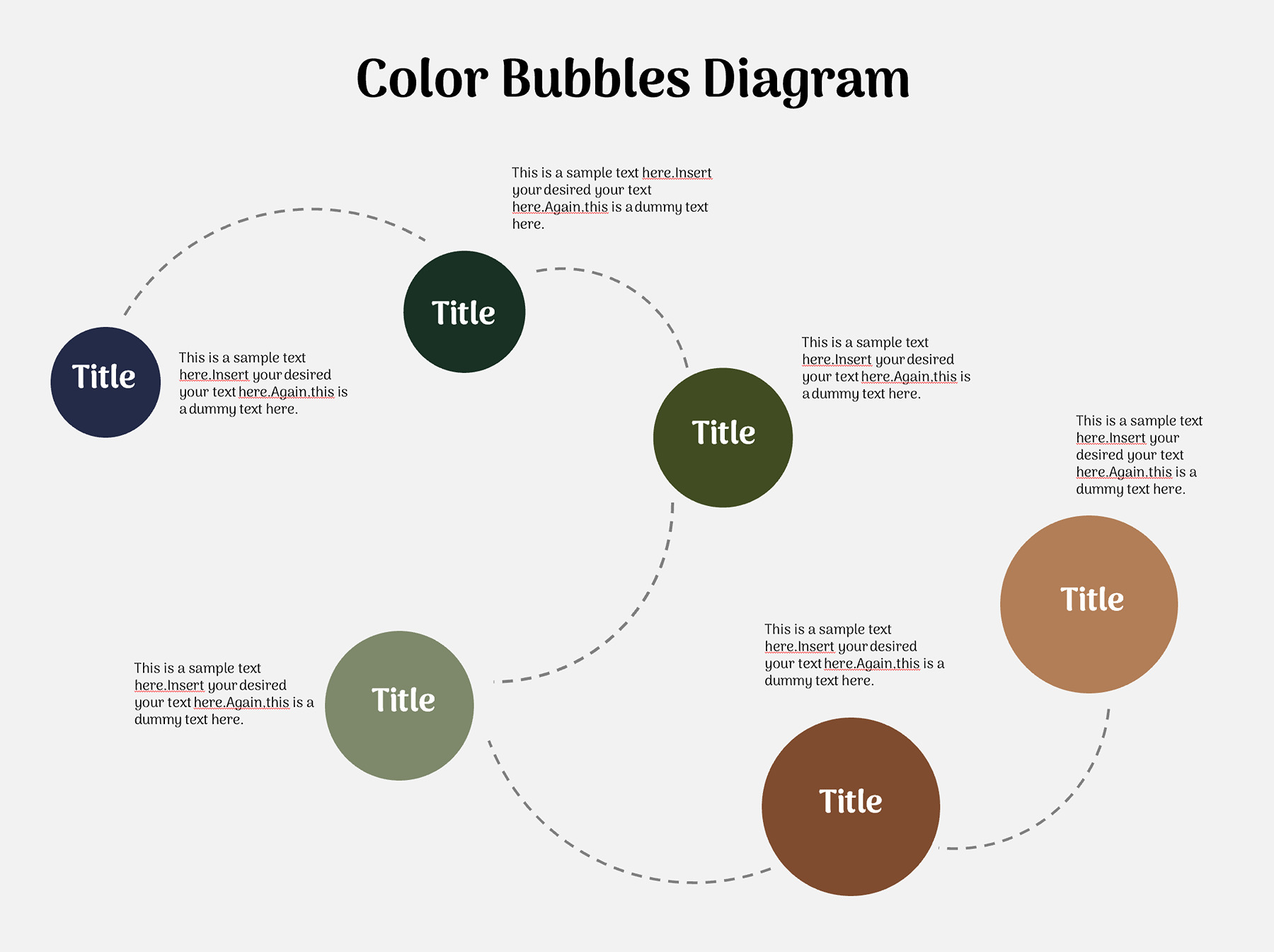 Color bubble map PowerPoint layout