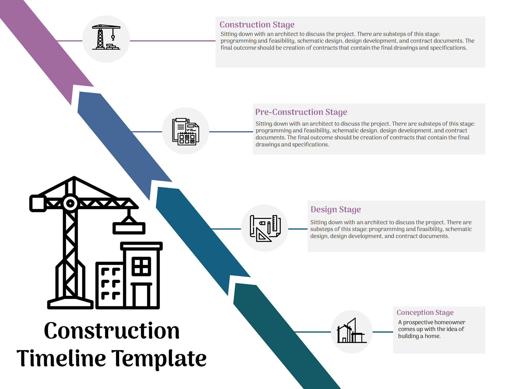 Free Construction Timeline Template in ppt format