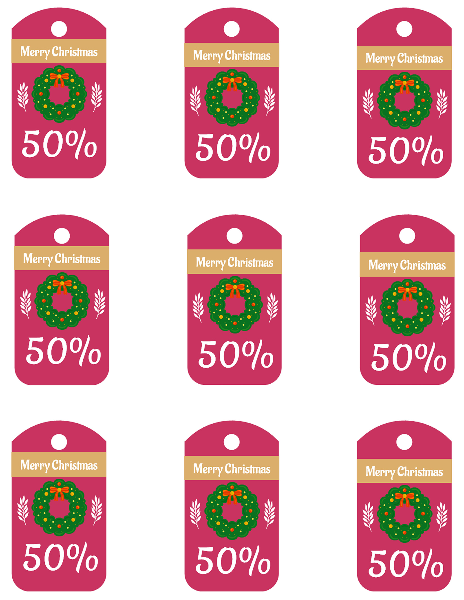 Editable gift tag PowerPoint template