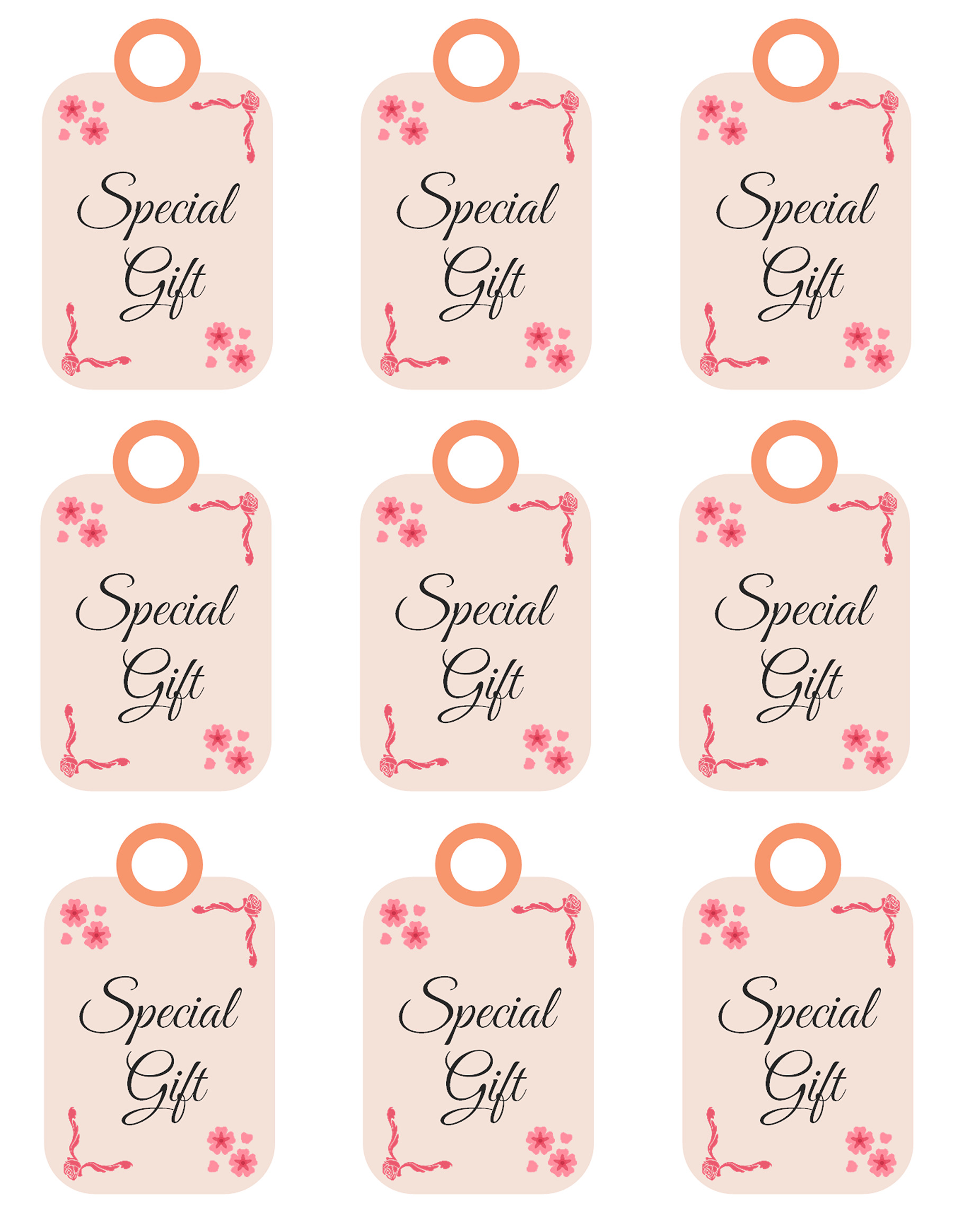 Simple gift tag template for PPT