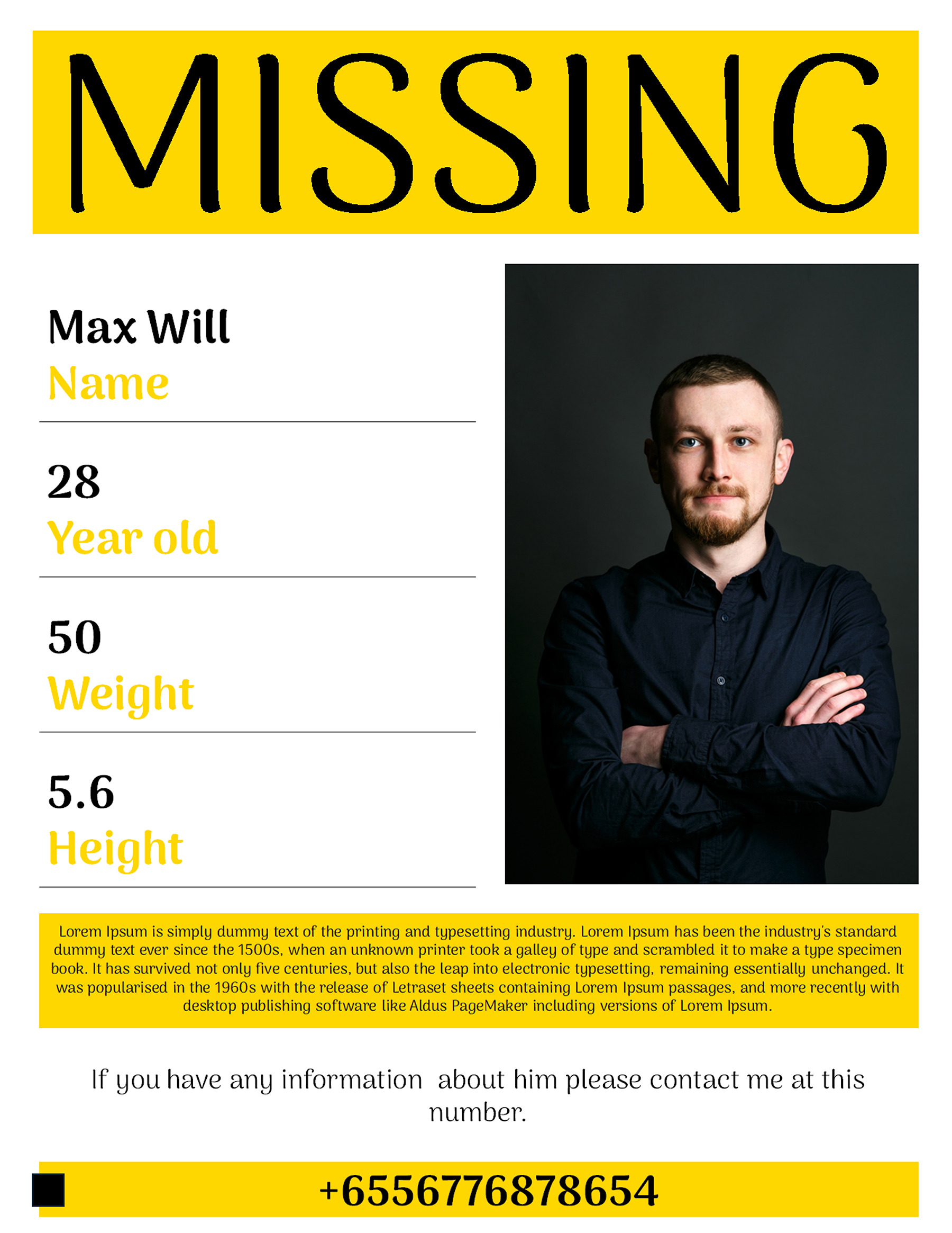 Customizable missing poster PowerPoint file