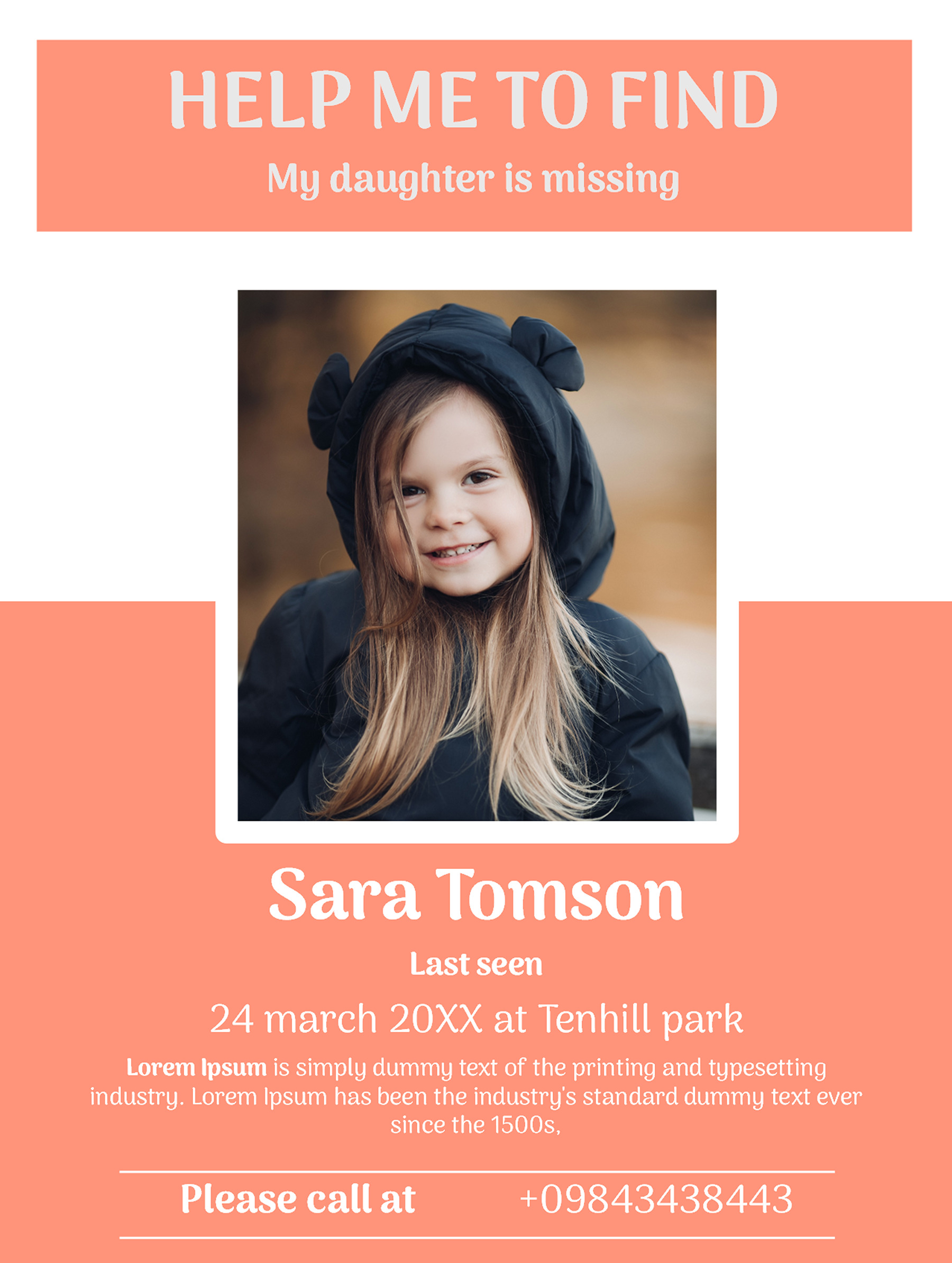 Professional missing flyer PPT download