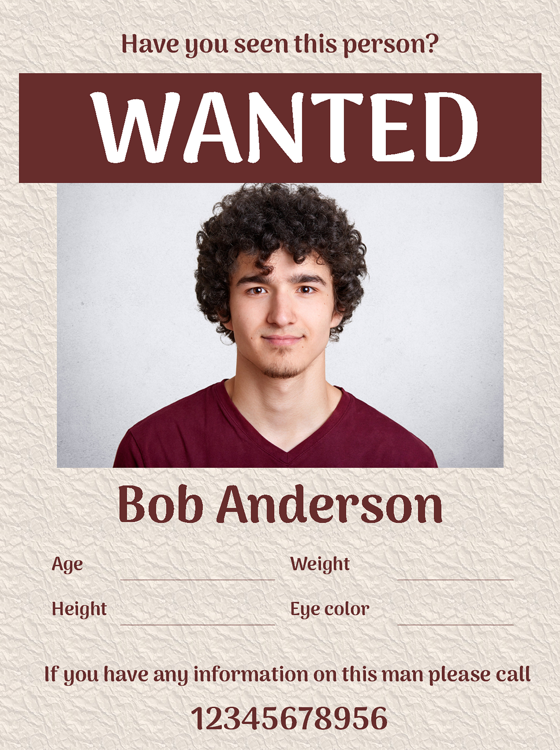 PowerPoint missing person flyer example