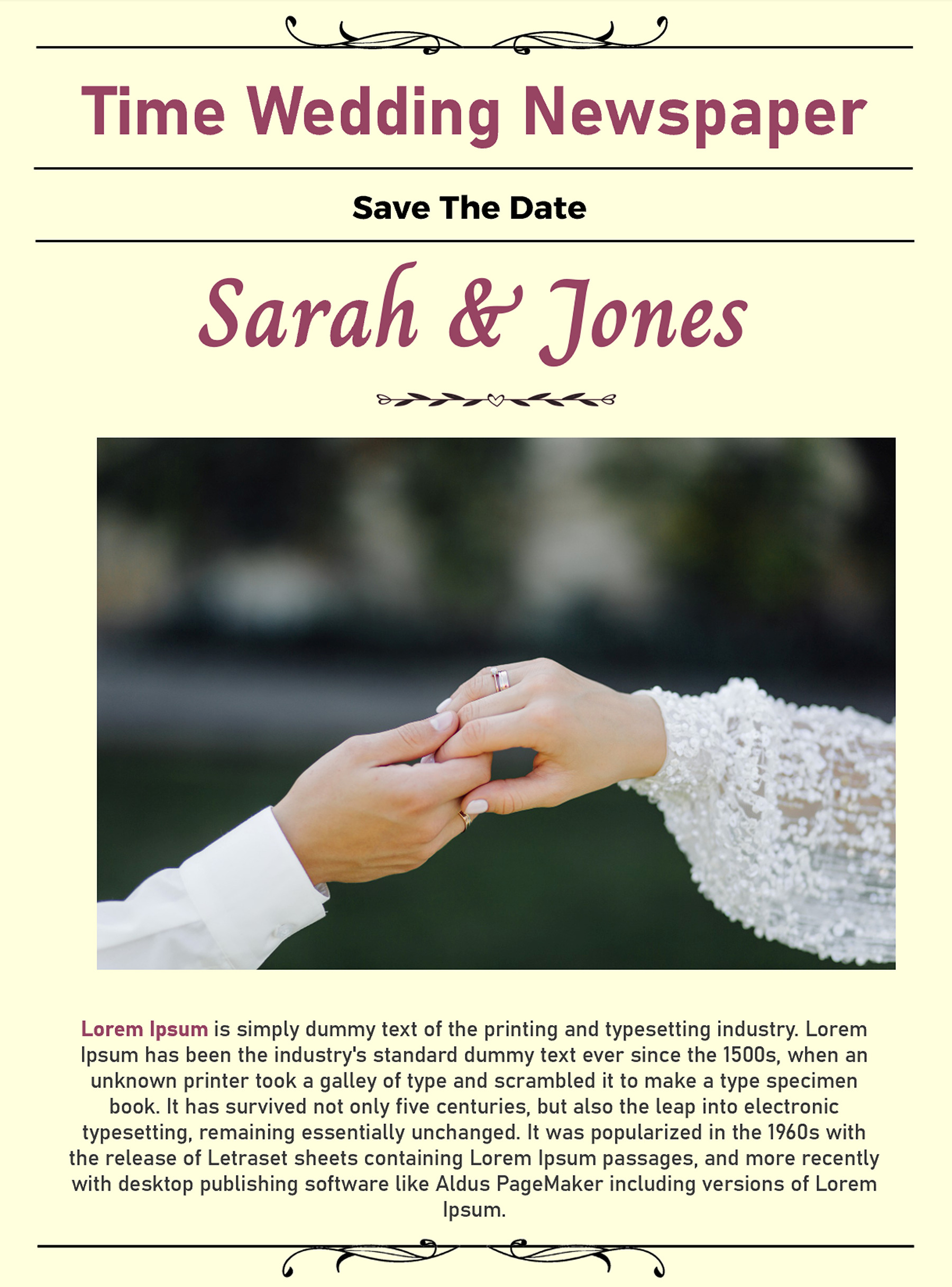 Free Downloadable Wedding Newspaper in ppt