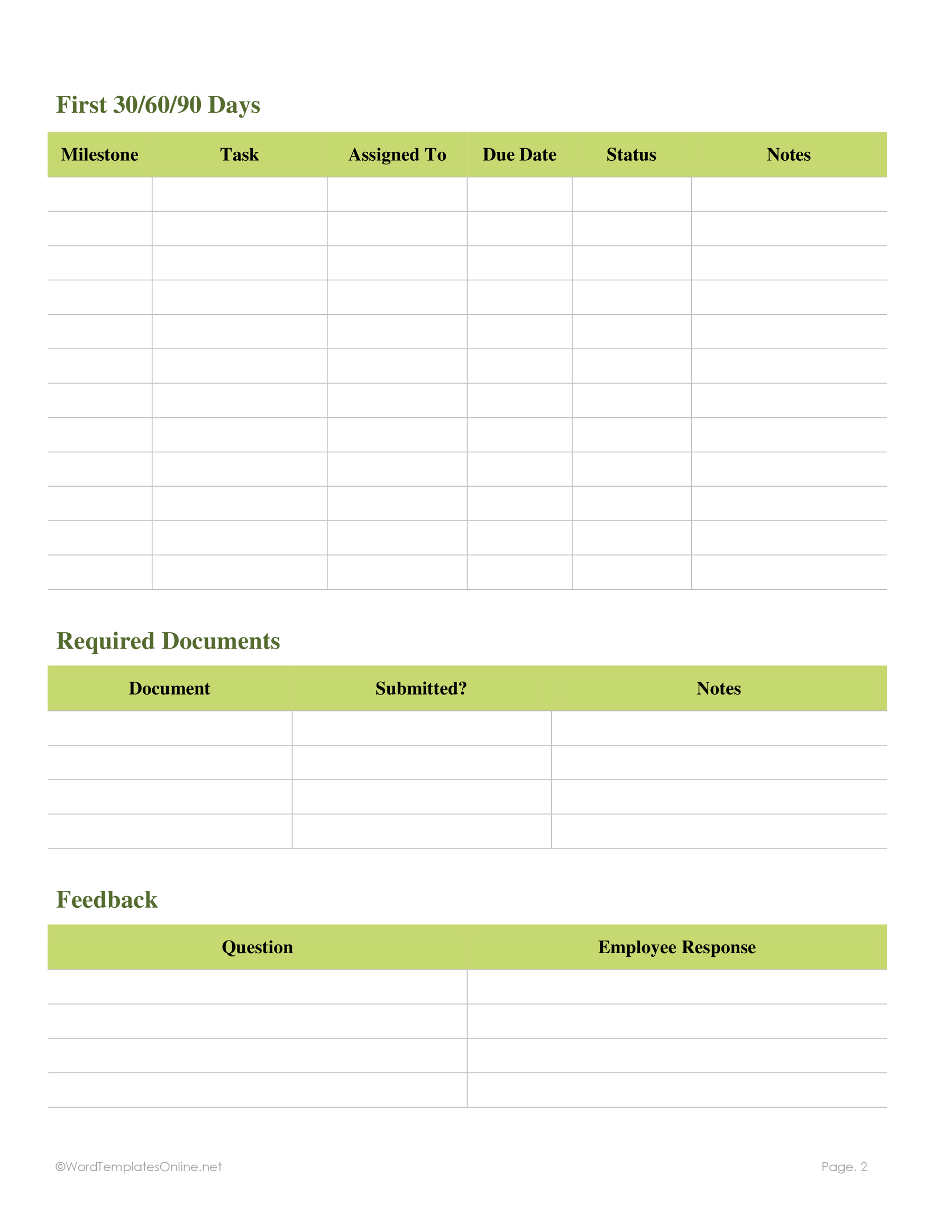 new hire Onboarding Checklist in G-Doc