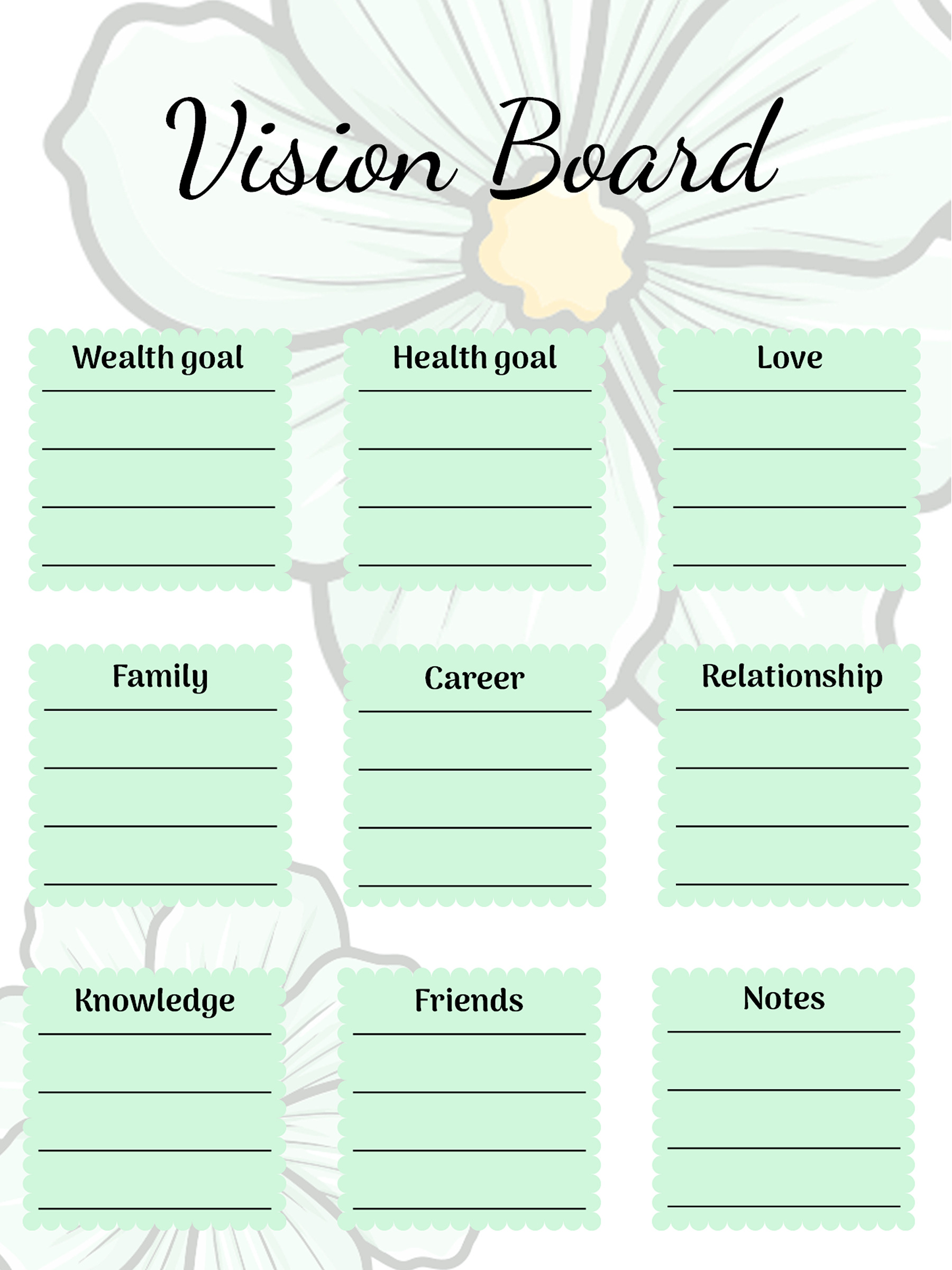Free vision board template PowerPoint download