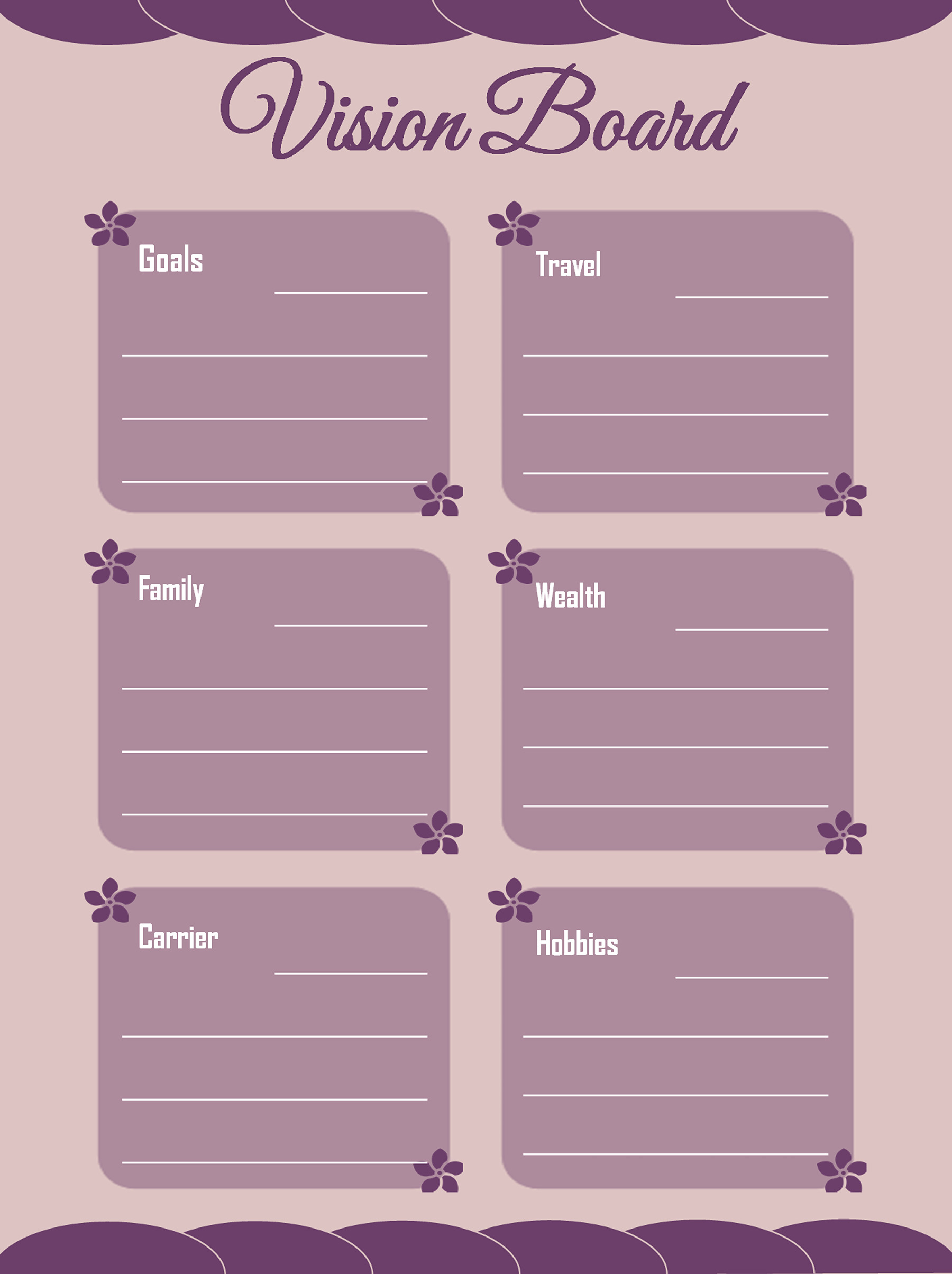 Free downloadable vision board template for Microsoft PowerPoint